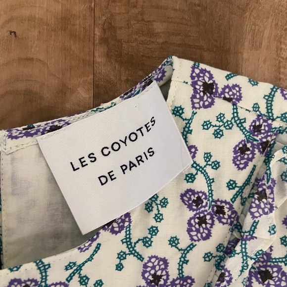 Les Coyotes de Paris Cream Alva Flower Paisley Print Dress $166 Size 10 - Picture 6 of 6